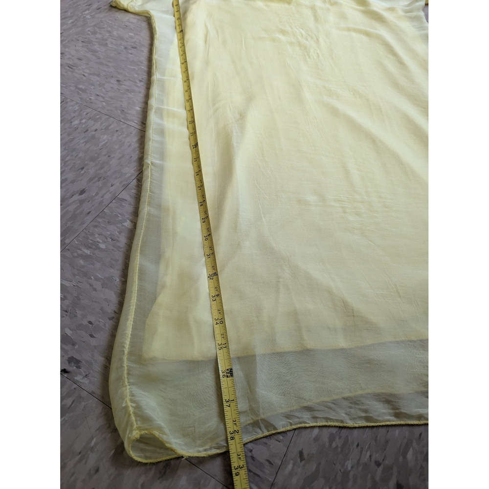 Made in Italy Yellow Silk Blend Lined Chiffon V-Neck Shift Dress Medium - Picture 3 of 8
